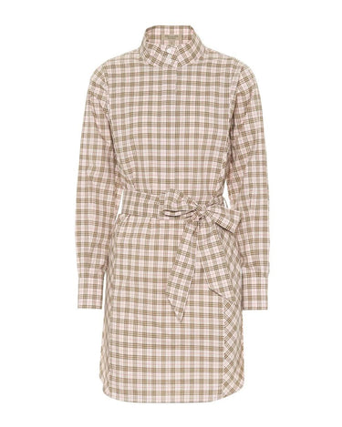 Iconic Check Cotton Shirt Dress in Sweet Pink